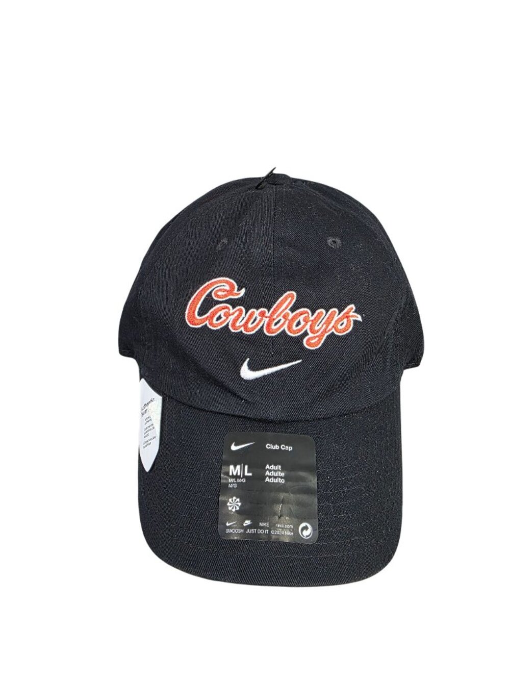 Nike Cowboys Club Cap M/L Black Cotton Adjustable Unstructured On-Field OSU